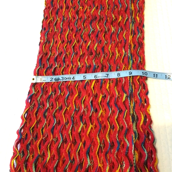 Fraas Scarf, Cowl/Infinity Neck Diamond Pattern Open Weave, Red Multicolored, OS - Picture 5 of 7